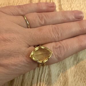 Stella & Dot Citrine Yellow Gem Gold Ring